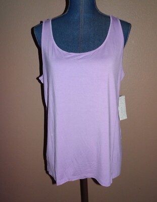 Chico's The Ultimate Tee Iris Touch of Cool Polished Knit Tank Top SZ 2 (L) NWT