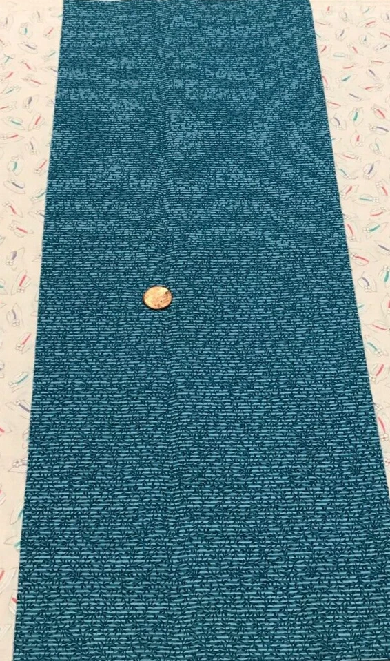 Striped Tonal Teal * Black Vines * Cranston Print Works * 100% Cotton * 8"x 22" - Image 2 of 4