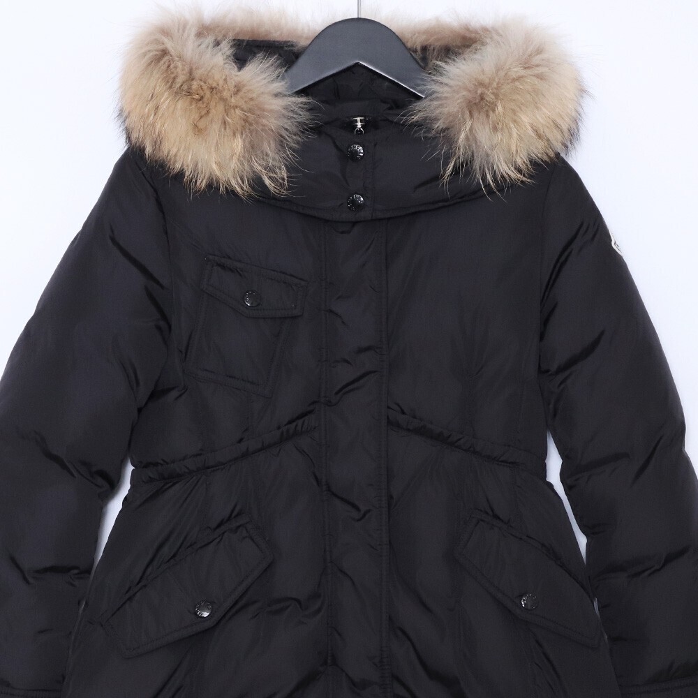 MONCLER Down coat Size M PhalangereFur Hood Black One Point MONCLER Down coat Size M PhalangereFur Hood Black One Point