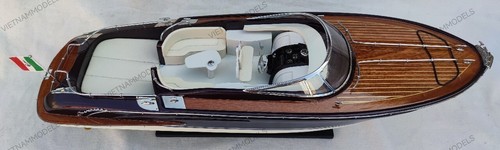 Riva Rama 26" Cream Seat Quality Wood Model Boat L70 Beautiful Home Decor - Picture 7 of 9
