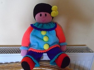 knitted clown doll