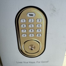 Yale Locks Assure Lock Keypad Push Button with Z-Wave in Polished Brass YRD216 