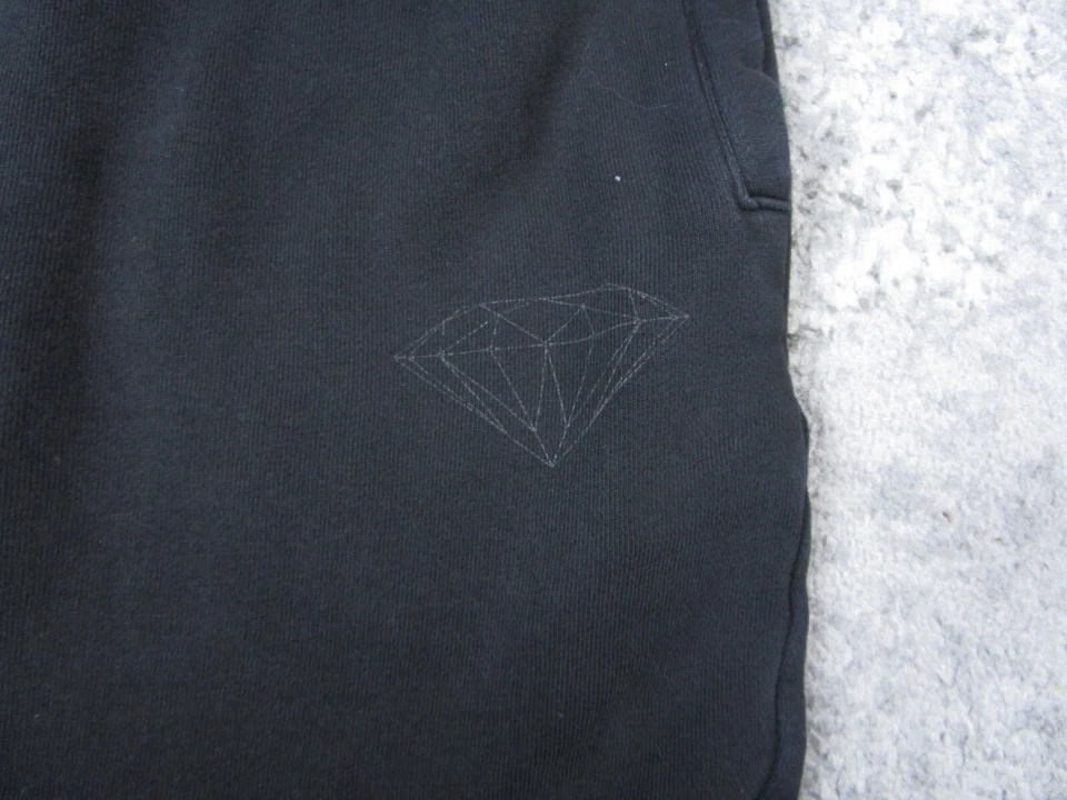 Pantalones Cortos Diamond Supply Co Para Hombres 2XL Sudor Negro Parte Inferior Sólida Ropa de Calle Informal Foto 3 de 4