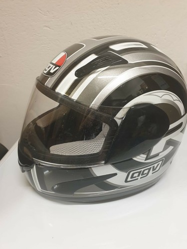 Casco integrale AGV usato pochissimo moto scooter argento nero XS | eBay