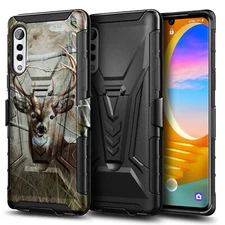 For LG Velvet 5G Case Armor Belt Clip Holster Phone Cover With Kickstand