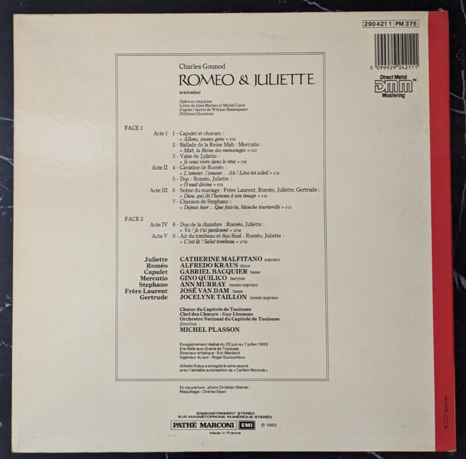 ALFREDO KRAUS Gounod Roméo et Juliette AUTOGRAMM AUTOGRAPH AUTOGRAPHE 1