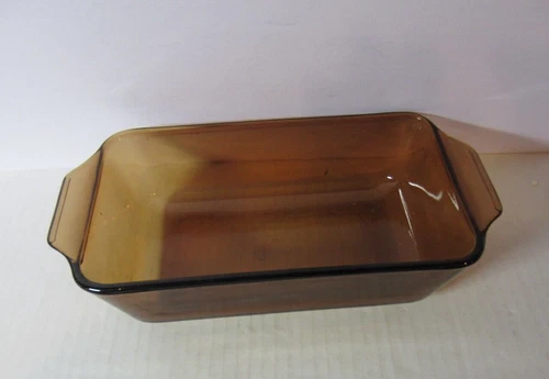 Vintage Anchor Hocking Amber 5X9 Inch Loaf Dish- 1Quart - Used(1031)