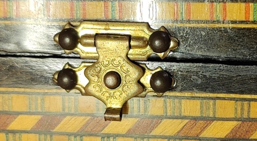 Marquetry Wood Inlay Hinged Boxes 2 Hexagon Made In Spain Rectangle Unmarked 