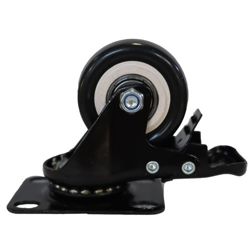 360° drehbare Rolle Doppelkugellager 2 Zoll Polyurethanräder mit Bremse - Bild 5 von 7