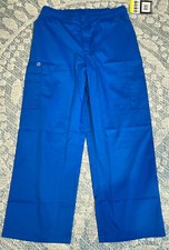 NWT WonderWink Wonderwork Cargo Scrub Pants Royal Blue Mens Medium M Short