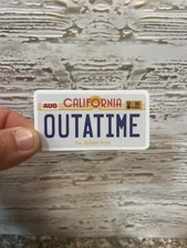 Outatime Back to The Future License Plate Memorabilia, Vinyl Sticker