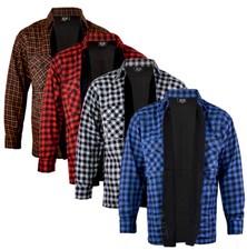 Mens Collared Thermal Fleece Lined Shirt Lumberjack Work Jacket Check M-2XL