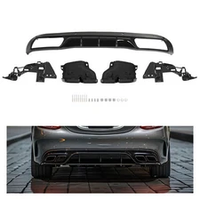 Fits Mercedes Benz W205 C300 2015-2018 Rear Diffuser W/Exhaust Tips Gloss Black