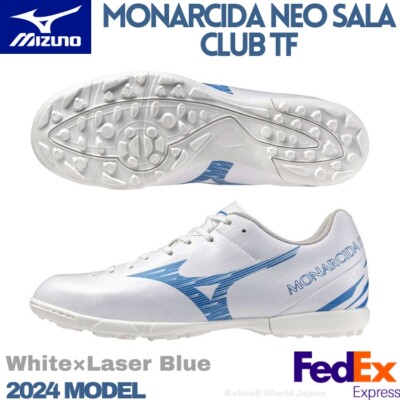 MIZUNO Futsal Shoes MONARCIDA NEO SALA CLUB TF White/Laser Blue Q1GB2428 25 WIDE