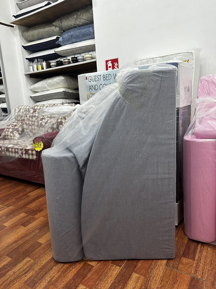 completo cuscini Mezzelune per letto a ponte Grigio - Immagine 2 di 4