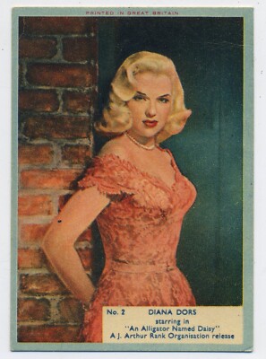 A&BC Gum Trade Card 1955 - Film Stars - #2 Diana Dors (Rookie) 001