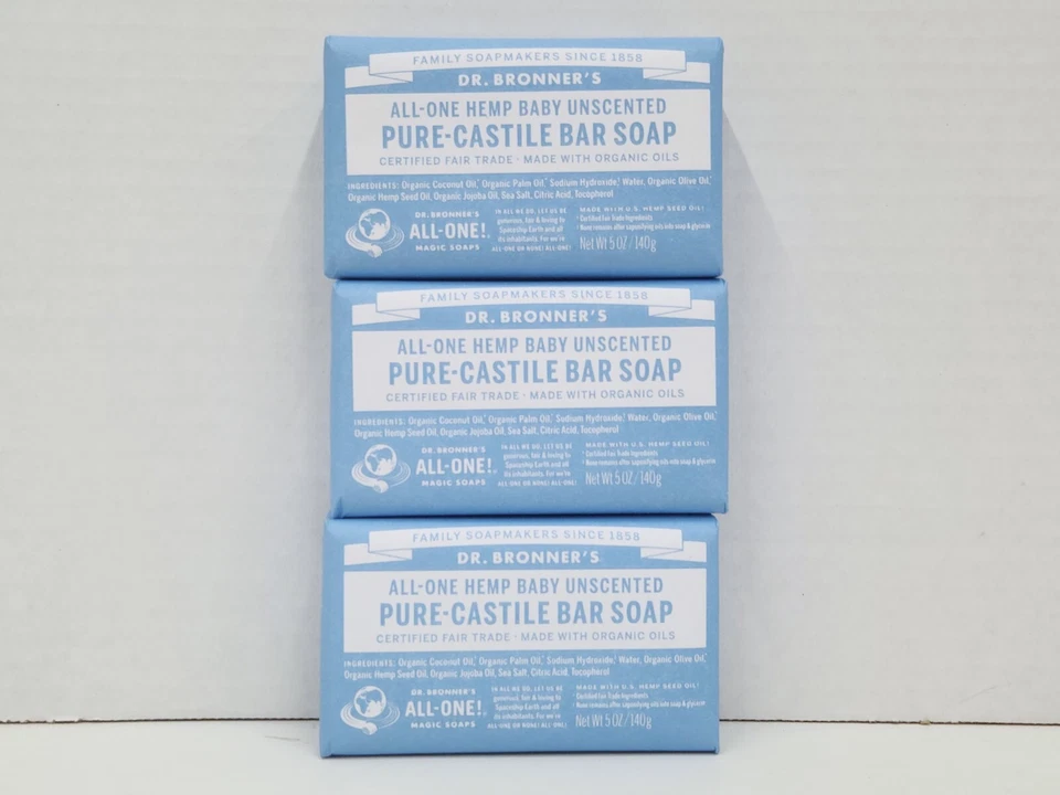 3 OR 6 Packs of DR.BRONNER'S ALL-ONE HEMP Natural Castile BAR Soap CHOOSE SCENT! - Image 4 of 4