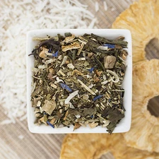 Tea-na Colada White Tea/Yerba Mate Blend- Pina Colada flavor, loose leaf or bags