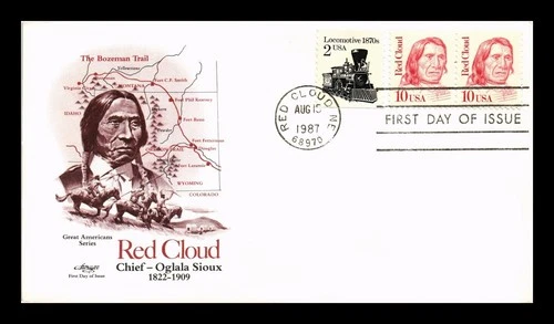 US COVER RED CLOUD CHIEF OGLALA SIOUX GREAT AMERICANS FDC COMBO ARTMASTER