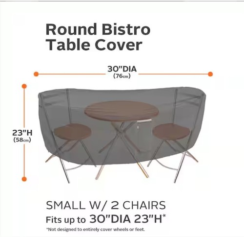 Classic Accessories Ravenna Bistro Patio Table & Chair Set Cover - Small 30 Inch