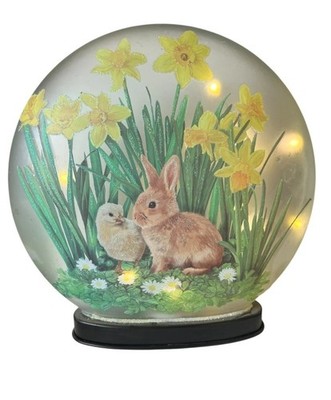 Easter/spring Light Up Globe 10'' X 10'' Battery Operated.