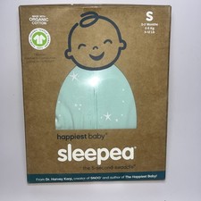 Snoo Happiest Baby Sleep Sack Green Stars Size Small 0-2 Months Organic Cotton