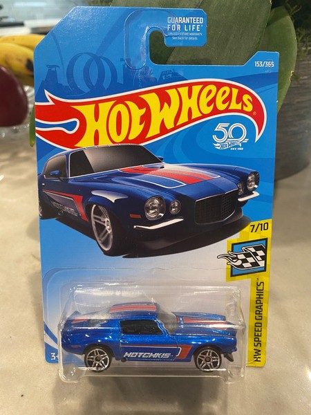 2018 Hot Wheels 153 Hw Speed Graphics 7/10 70 Camaro Blau 1:64-image