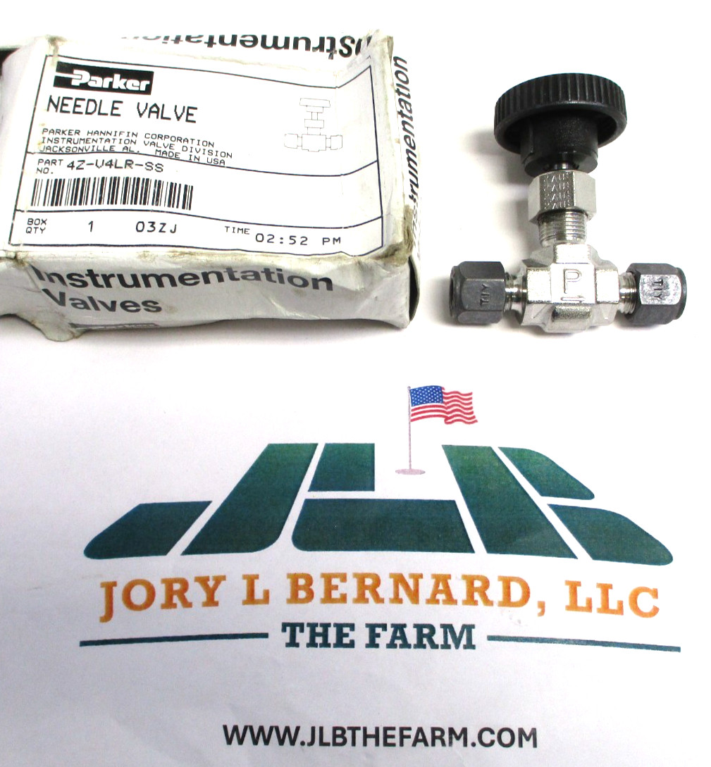 PARKER , 4Z-V4LR-SS , SST NEEDLE VALVE , 1/4" TUBE ENDS , 5000-PSI ,( NOS )