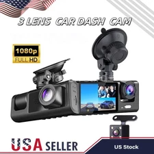 Dash Cam HD 1080p Car Dual Lens Front/Rear/Inside Video Recorder Camera G-sensor