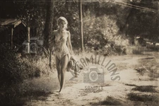 Vintage 1920's Photo of  Woman in Swimsuit Lake Day North Carolina Portrait  344