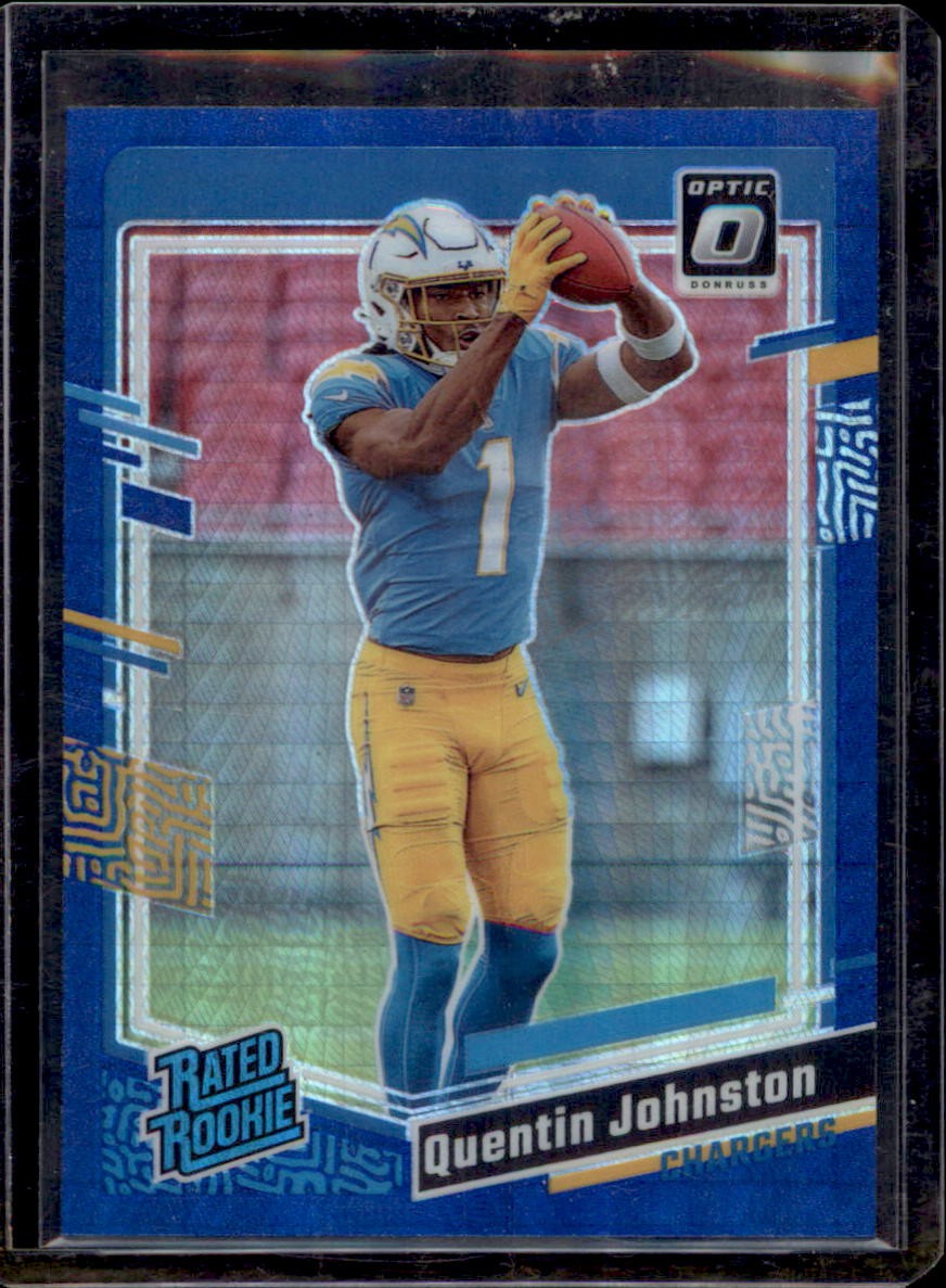 2023 Donruss Optic #265 Quentin Johnston Blue Hyper