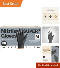First Glove Black Industrial Disposable Nitrile Gloves 6 Mil Latex  Powder Free