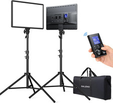 2-Pack 18" LED Video Panel Lights with Stands Remote for Streaming Photograp