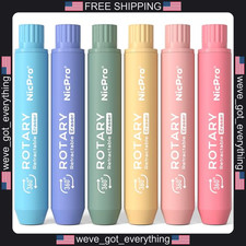 6 Pack Rotary Retractable Erasers with Refill...
