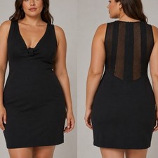 VTG La Perla Collezione Mesh Back Knot Sheath Dress 48 US 12 Italy Minimalist
