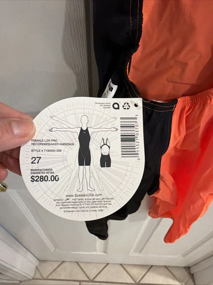 Nuevo con etiquetas Traje Speedo LZR Pro Kneekin Tech Negro/Naranja Talla 27 Foto 3 de 4