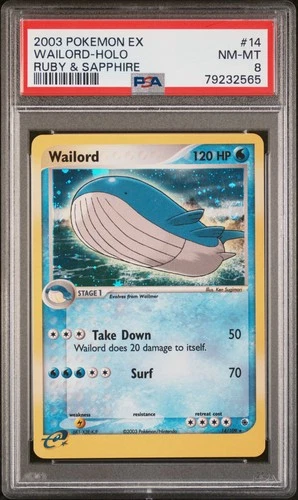 Pokemon Wailord Holo Ruby & Sapphire 14/109 PSA 8