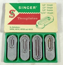 Vintage Singer Buttonholers Button Hole Templates Part No 160668