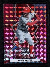 2022 Panini Mosaic Pink Camo Mosaic Prizm Bryce Harper #152 0m0g