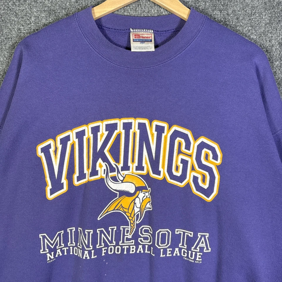 Sudadera De Colección Minnesota Vikings Para Hombres XL Púrpura Años 90 NFL Fútbol EE. UU. Foto 2 de 4