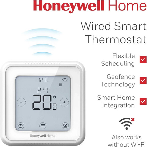 Honeywell Home T6W Smart Wired Programmable Thermostat WiFi App-Enabled