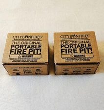 Lot of 2 New in Box City Bonfires Portable Tabletop Firepits, 3-5 Burn Hours