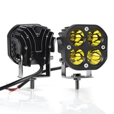 2x 3 Led Work Light Floodspot Cube Pods Bar Driving Amber Fog Lamp Offroad Suv