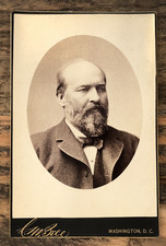 President James A. Garfield by Bell, Washington D.C.  Rare 1800s Political Photo