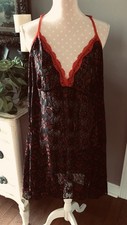 Secret Treasures Lace Babydoll Nightie Nightgown Black  Red Sheer Size 3XL