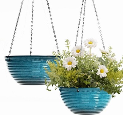 10in Hanging Planters for Indoor and Outdoor Plants, 2 Pack Hanging Planter w...