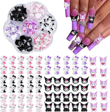 70 PCS Kawaii Cute Cartoon Kitty Nail Charms  3D Flatback Resin Rhinestones for