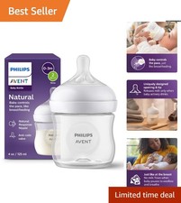 4oz Natural Baby Bottle with No-Drip Nipple - Mimics Breastfeeding Delight