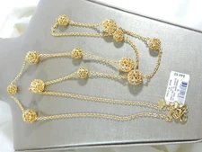 NWT MACY'S CHARTER CLUB CRYSTAL GT FILIGREE BALL STATIONS 44" NECKLACE