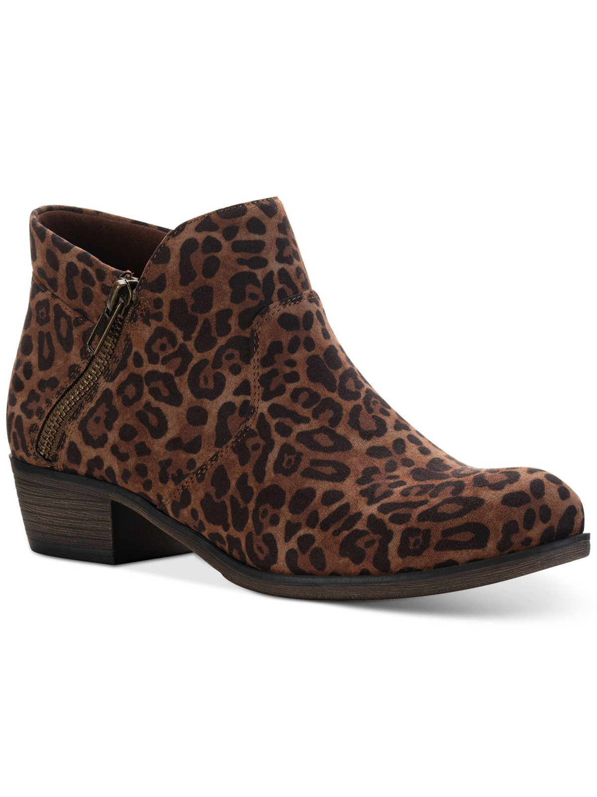 SUN STONE Womens Brown Slip Resistant Abby Round Toe Block Heel Booties 8 M